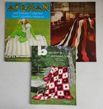 Lot Of 3 Afghan Knitted And Crocheted Vintage Pattern Books - $49.49