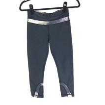 Lululemon Womens Lululemon Run: Inspire Crop II Citron Tinted Canvas Black 4 - £15.38 GBP