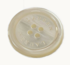 Ralph Lauren White semi-translucent plastic Replacement Main front button 1.10" - $7.71