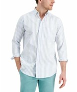 Club Room Men&#39;s Button-Down John Oxford Shirt, White Combo-Size Medium - $358.46 MXN