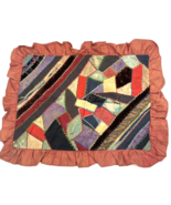 Vintage Doll Quilt Patchwork Crazy Silk Velvet Ruffle Trim 18x15 Bedding... - $1,104.48 MXN