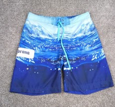 Corona Board Shorts Men 36 Blue Ocean Waves Swim Trunks Mesh Brief Beach... - £12.57 GBP