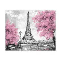 Eiffel Tower Pink Tree France Canvas Artwork Breathtaking French City for Home  - £72.30 GBP+