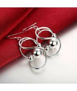 Best 925 sterling Silver Beads Earrings charms for women wedding cute party - £3.81 GBP