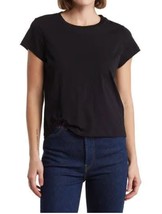 All Saints Women&#39;s Black Short Sleeve Mellon Twist Hem T Shirt XS NWOT - £21.32 GBP