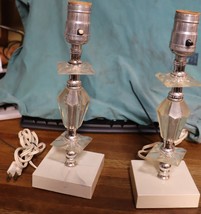 Vintage pair of small lamps W/O shade working 11 inches tall base is 4 i... - £40.02 GBP