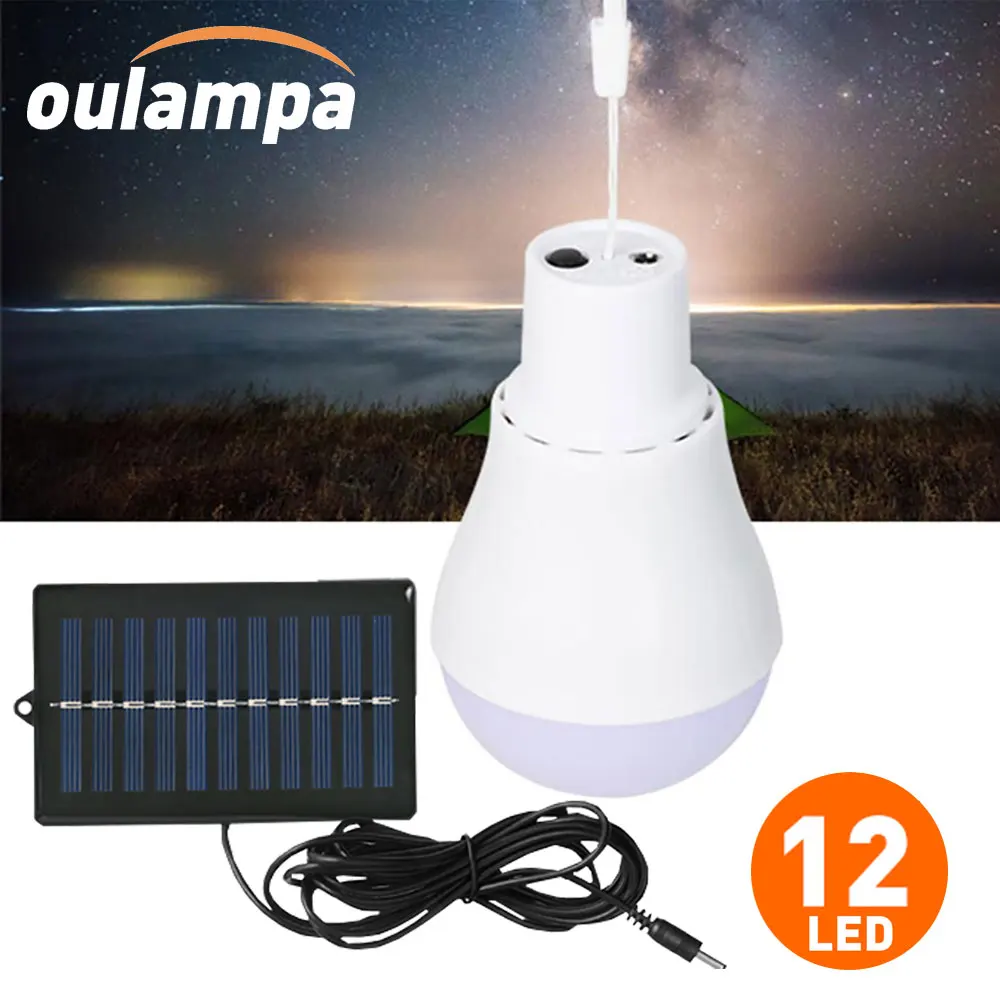 12LED Solar Camping Light Bulb Waterproof Protable Emergency Lamp for Tent Hi Fi - £62.17 GBP