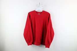 Vintage 80s Hanes Womens Large Faded Blank Crewneck Sweatshirt Cherry Red USA - £34.99 GBP