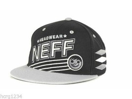 NEFF Sporty Black &amp; Silver Flat Bill Snapback Hat Adjustable Cap - £15.17 GBP