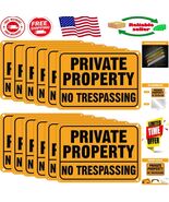 Reflective No Trespassing Signs - 12 Pack, Weatherproof &amp; Easy Install, ... - $72.72 CAD
