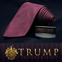 Donald J Trump Signature Collection Silk Tie 57.5” 4” Red Dark Red - £79.41 GBP