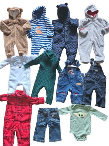 Primary image for Baby Boy Clothes Lot Carhartt Absorba Tahari Gap Wrangler 3M 3-6m Winter 11pcs