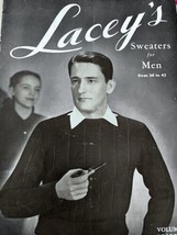 Sweaters For Men 38 To 42 Patterns Vintage Lacey&#39;s Knit Knitting - £9.80 GBP