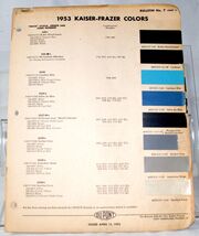 1953 Hudson Paint Color Chips/48-52 Color Numbers 672 - $9.89
