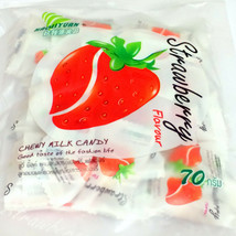 Chewy Candy Haoliyuan Toffee Milk Strawberry Flavor Dessert Snacks Food 2.36 Oz - £18.26 GBP