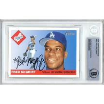 Fred McGriff Auto 2004 Topps Heritage Card Los Angeles Dodgers Signed BAS Slab - £159.90 GBP