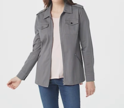 Belle By Kim Gravel Military Jacket- Dark Grey, Small #A292945 - £23.20 GBP