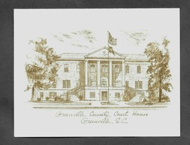 Vintage Official Greenville County Court House South Carolina Greeting Card Sc - £15.48 GBP