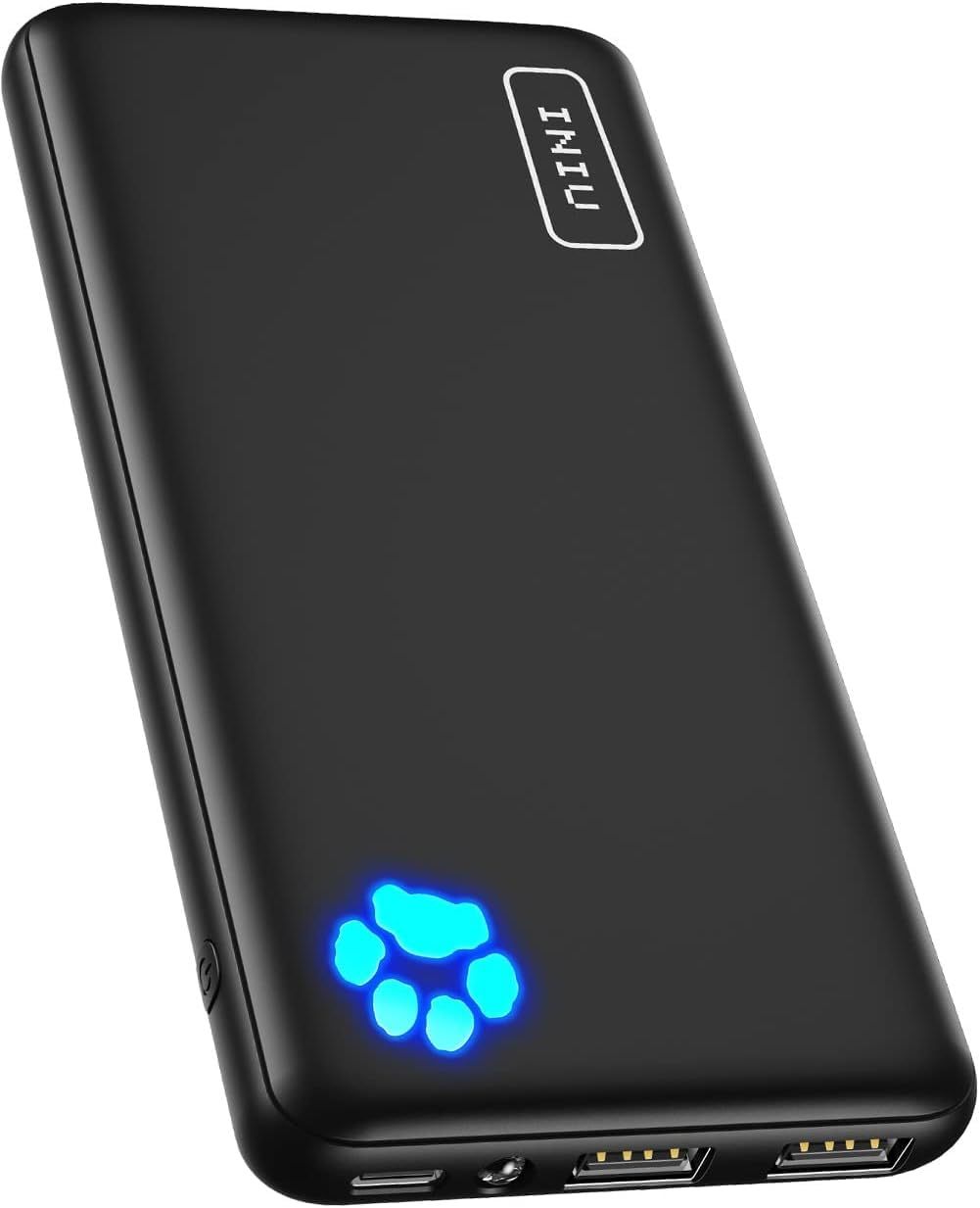 INIU Portable Charger, Slimmest 10000mAh 5V/3A Power Bank, USB C in&out High