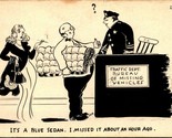 Comic Risque Missing Car Police Officer Chrome Postcard Cook Co L C 15 - $4.90