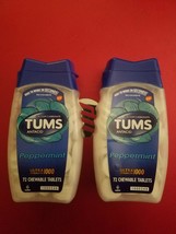 2 Pack Peppermint Tums Ultra Strength 1000 Antacid Chewable Tablets 72 Each - £23.35 GBP