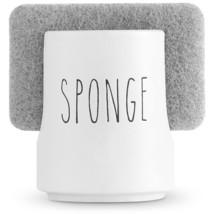 Sponge Holder For Kitchen Sink Counter - Ceramic Dish Sponge Caddy - Farmhouse S - £19.69 GBP