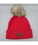 CC EXCLUSIVES - Soft Stretch Cross Knit Faux Fur Pom Pom CC Red Hat - €11,00 EUR