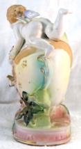 German Antique Ceramic / Porcelain Figural Vase Cherubs / Putti Applying Ribbons - £51.95 GBP