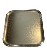 Vintage Kensington Moiré Aluminum Tray | Gold-Tone 10.75" Square | Mid-C... - $34.00