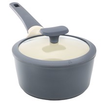 Oster Rooney 2 Quart Ceramic Nonstick Aluminum Saucepan in Gray with Lid - $98.49