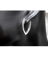 Modern Silver Oval Hoop Earrings 925 Sterling Handmade Women Geometric E... - £31.97 GBP