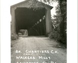 Vtg RPPC 1940s Chartiers Creek Coperto Ponte Walkers Mills Lawrence Co. Pa - $29.66