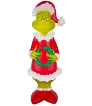Pre-Lit Small Glowblow Glow mold Grinch with Wreath, 24&quot; - £66.15 GBP