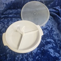 VINTAGE Tupperware White Suzette Divided Tray 608 Lid 229 Handle 609 - $7.80
