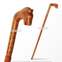 Munetoshi 36&quot; Handcrafted Eucalyptus Wood Walking Stick Cane Etched Tige... - $11.86