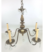 LightCraft California Candlestick Chandelier Light Fixture Crystals Mid ... - £147.87 GBP