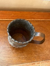 Vintage Rustic Small Etched Silver Plate Copper Metal Pitcher – 2.75 inc... - $11.29