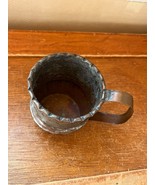 Vintage Rustic Small Etched Silver Plate Copper Metal Pitcher – 2.75 inc... - $11.29