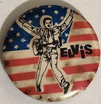 Elvis Presley American Flag Pinback Button J4 - $5.93