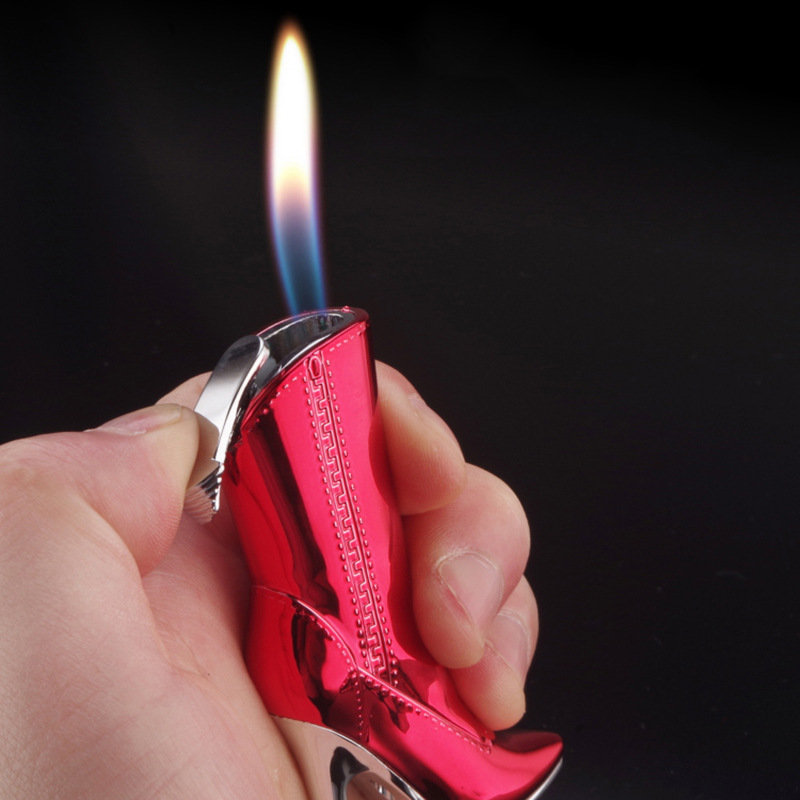 Long Boot Soft Flame Butane Lighter Cute for Fashion Ladies Women (Witho... - $17.95
