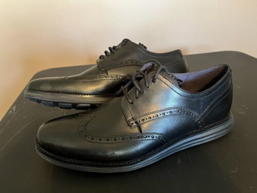Cole Haan ØriginalGrand Wing Oxford Mens Black / Black Brogue Shoes - Size 12 - £70.03 GBP