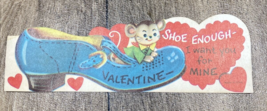 Vintage Valentine Mouse on Blue Shoe Shoe Enough 1970s - £4.77 GBP