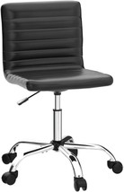 Armless Office Chair, Armless Desk Chair Ribbed Home Office Desk Chairs with - £75.13 GBP