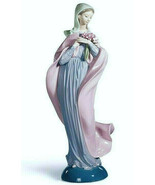 New Lladro Our Lady with Flowers #5171 Blessed Mother Boquet 12.5&quot; Tall ... - £233.56 GBP