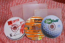 Lot of 3: Sim Copter, Sim Safari, Sim Golf (1998-05) PC Win 95 CD, EA Game/Maxis - £9.39 GBP