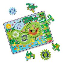 Melissa &amp; Doug Wooden Animal Chase Jigsaw Spinning Gear Puzzle  24 Piec... - £15.77 GBP