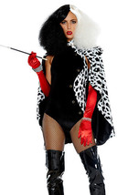 Sexy Forplay DeVilish Black &amp; White Bodysuit Cruella Villain Costume 4pc 556505 - £65.64 GBP+