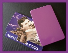 Tesla Purple Plate &quot;Credit Card&quot; - 2.2 x 3.4&quot; (5.5 x 8.5 cm) - Original - $22.94