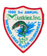 Hayward LakesMuskies Tournament Patch 3rd Annual Unused 1980 Fishing  WI... - $19.80