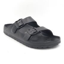 Sun + Stone Men Double Strap Footbed Slide Sandals Jude Size US 7 Black - £10.89 GBP
